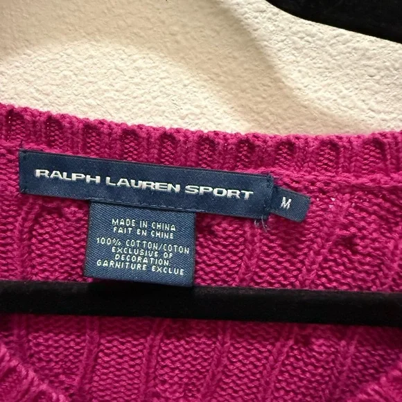 Ralph Lauren Fuchsia V-Neck Sweater - Picture 3 of 4